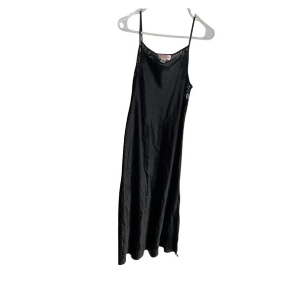 Oscar de la Renta Pink Label Black Slip DressSize LargeSatin Y2K Lingerie